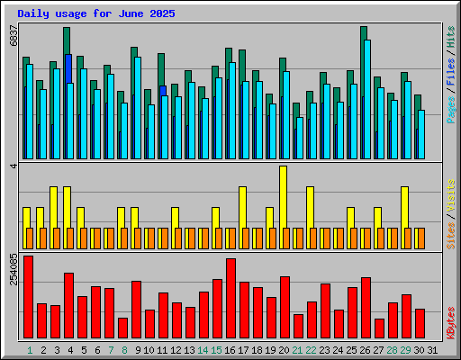 Daily usage for June 2025